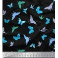 thumbnail image 1 of Soimoi Black Cotton Duck Fabric Butterflies Butterfly Printed Fabric 1 Yard 42 Inch Wide, 1 of 1