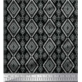 thumbnail image 1 of Soimoi Black Cotton Duck Fabric Diamond & Triangle Geometric Print Fabric by Yard 42 Inch Wide, 1 of 3