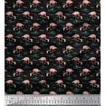 thumbnail image 1 of Soimoi Black Cotton Duck Fabric Flamingo Bird Print Sewing Fabric Yard 42 Inch Wide, 1 of 3