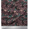 thumbnail image 1 of Soimoi Black Cotton Duck Fabric Floral & Leopard Animal Skin Fabric Prints By Yard 42 Inch Wide, 1 of 3