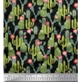 thumbnail image 1 of Soimoi Black Cotton Duck Fabric Flower & Cactus Tree Print Fabric by The Yard 42 Inch Wide, 1 of 1