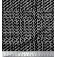thumbnail image 1 of Soimoi Black Cotton Duck Fabric Fret Geometric Print Fabric by Yard 42 Inch Wide, 1 of 3