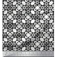 thumbnail image 1 of Soimoi Black Cotton Duck Fabric Geometrical Star Geometric Print Fabric by Yard 42 Inch Wide, 1 of 3