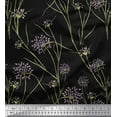 thumbnail image 1 of Soimoi Black Cotton Duck Fabric Grass & Wildflower Floral Print Fabric by Yard 42 Inch Wide, 1 of 1