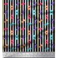 thumbnail image 1 of Soimoi Black Cotton Duck Fabric Heart Stripe Fabric Prints By Yard 42 Inch Wide, 1 of 3