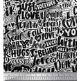 thumbnail image 1 of Soimoi Black Cotton Duck Fabric Just Love Forever Text Print Fabric by Yard 42 Inch Wide, 1 of 3