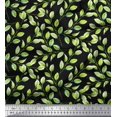 thumbnail image 1 of Soimoi Black Cotton Duck Fabric Leaf Printed Craft Fabric by the Yard 42 Inch Wide, 1 of 3