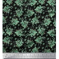 thumbnail image 1 of Soimoi Black Cotton Duck Fabric Leaves & Rose Floral Print Fabric by the Yard 42 Inch Wide, 1 of 3