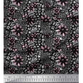 thumbnail image 1 of Soimoi Black Cotton Duck Fabric Leopard Animal Skin Printed Craft Fabric by the Yard 42 Inch Wide, 1 of 3