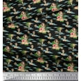 thumbnail image 1 of Soimoi Black Cotton Duck Fabric Palm Tree & Girl Beach Fabric Prints By Yard 42 Inch Wide, 1 of 3