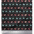 thumbnail image 1 of Soimoi Black Cotton Duck Fabric Rabbit Animal Decor Fabric Printed Yard 42 Inch Wide, 1 of 3