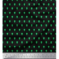 Soimoi Black Cotton Duck Fabric Skull Skull Printed Fabric 1 Yard 44 Inch Wide