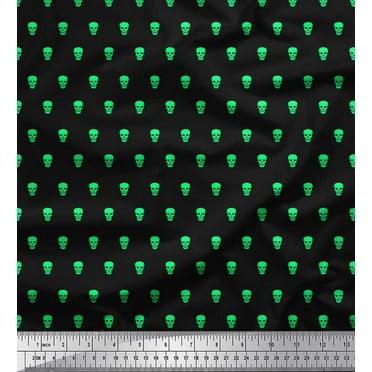 Soimoi Black Cotton Duck Fabric Skull Skull Printed Fabric 1 Yard 44 Inch Wide