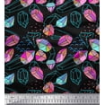 thumbnail image 1 of Soimoi Black Cotton Duck Fabric Stone & Diamond Geometric Printed Fabric 1 Yard 42 Inch Wide, 1 of 3