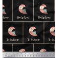 thumbnail image 1 of Soimoi Black Cotton Duck Fabric Text & Owl Bird Print Fabric by the Yard 42 Inch Wide, 1 of 3