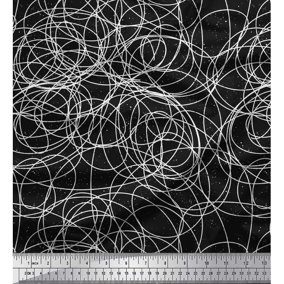 Soimoi Black Cotton Duck Fabric Thread Art & Craft Print Sewing Fabric Yard 56 Inch Wide