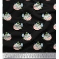 thumbnail image 1 of Soimoi Black Cotton Duck Fabric Tropical Floral Watercolor Decor Fabric Printed Yard 44 Inch Wide, 1 of 3