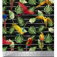 thumbnail image 1 of Soimoi Black Cotton Duck Fabric Tropical Leaves & Bird Print Fabric by Yard 44 Inch Wide, 1 of 3
