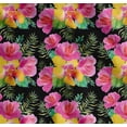 thumbnail image 1 of Soimoi Black Cotton Poplin Fabric Flower Floral Printed Fabric 1 Yard 42 Inch Wide, 1 of 7