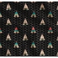 thumbnail image 1 of Soimoi Black Cotton Poplin Fabric Tent & Arrow Tribal Print Fabric by Yard 56 Inch Wide, 1 of 7