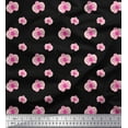 thumbnail image 1 of Soimoi Black Cotton Voile Fabric Artistic Floral Printed Fabric 1 Yard 56 Inch Wide, 1 of 3