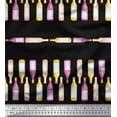 thumbnail image 1 of Soimoi Black Cotton Voile Fabric Bottle Bar Printed Craft Fabric by the Yard 42 Inch Wide, 1 of 3