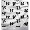 thumbnail image 1 of Soimoi Black Cotton Voile Fabric Bow & Dots Fabric Prints By Yard 42 Inch Wide, 1 of 3