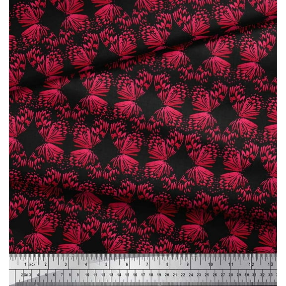 Soimoi Black Cotton Voile Fabric Butterflies Butterfly Fabric Prints By Yard 42 Inch Wide
