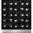 thumbnail image 1 of Soimoi Black Cotton Voile Fabric Cat & Moon Star Print Fabric by the Yard 42 Inch Wide, 1 of 3