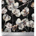 thumbnail image 1 of Soimoi Black Cotton Voile Fabric Cotton Ball Floral Printed Fabric 1 Yard 42 Inch Wide, 1 of 3