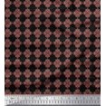 thumbnail image 1 of Soimoi Black Cotton Voile Fabric Damask Ethnic Print Fabric by the Yard 42 Inch Wide, 1 of 3