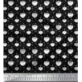 thumbnail image 1 of Soimoi Black Cotton Voile Fabric Dot & Santa Moustache Christmas Print Fabric by Yard 42 Inch Wide, 1 of 1