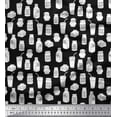 thumbnail image 1 of Soimoi Black Cotton Voile Fabric Jar & Bottle Kitchen Fabric Prints By Yard 42 Inch Wide, 1 of 3