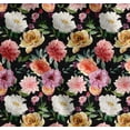 thumbnail image 1 of Soimoi Black Cotton Voile Fabric Leaves & Floral Watercolor Print Sewing Fabric BTY 42 Inch Wide, 1 of 7