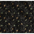 thumbnail image 1 of Soimoi Black Cotton Voile Fabric Leaves & Flowerpecker Bird Print Sewing Fabric Yard 42 Inch Wide, 1 of 7