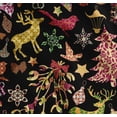 thumbnail image 1 of Soimoi Black Cotton Voile Fabric Reindeer,Oranaments & Tree Christmas Print Fabric by the Yard 42 Inch Wide, 1 of 7