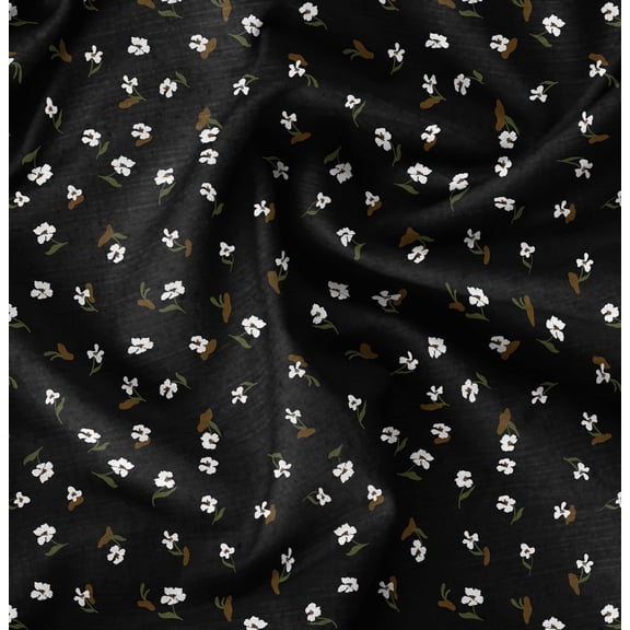 Soimoi Black Fabric - By the Yard - 42 Inch Wide - Florals Print Fabric - Elegant and Timeless Patterns for Fashion and Home Decor Printed Fabric