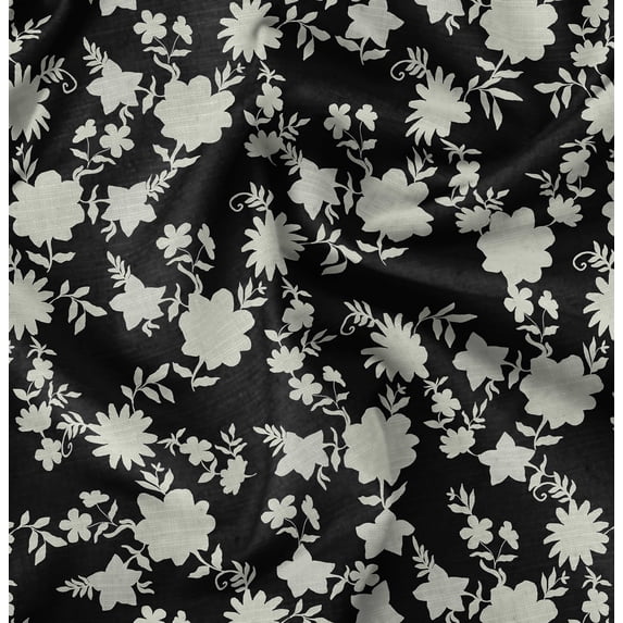 Soimoi Black Fabric - By the Yard - 42 Inch Wide - Florals Print Fabric - Elegant and Timeless Patterns for Fashion and Home Decor Printed Fabric