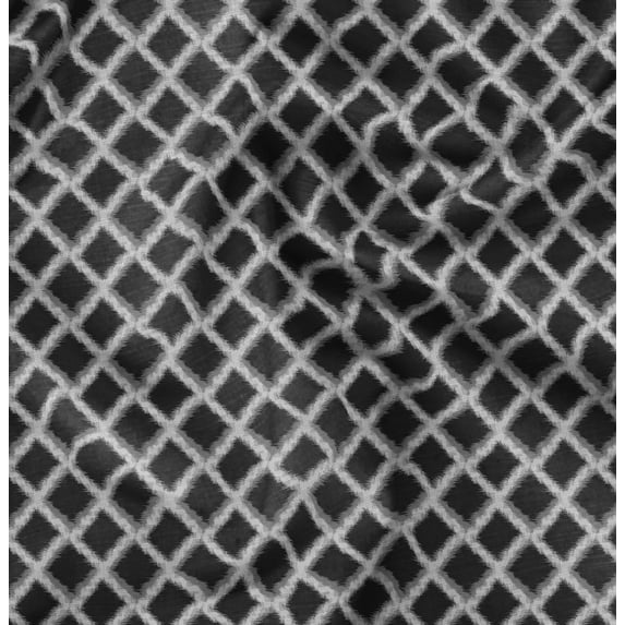 Soimoi Black Fabric - By the Yard - 56 Inch Wide - Diamond Grid Geometric Material - Elegant and Minimalist Patterns for Various Uses Printed Fabric