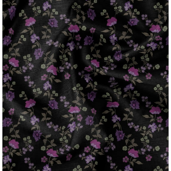 Soimoi Black Fabric - By the Yard - 56 Inch Wide - Florals Print Fabric - Elegant and Timeless Patterns for Fashion and Home Decor Printed Fabric