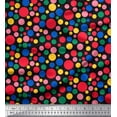 thumbnail image 1 of Soimoi Black Georgette Viscose Fabric Polka Dots Printed Craft Fabric by the Yard 44 Inch Wide, 1 of 3