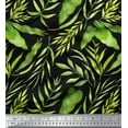thumbnail image 1 of Soimoi Black Heavy Canvas Fabric Leaf Leaves Print Fabric by the Yard 58 Inch Wide, 1 of 3