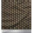 thumbnail image 1 of Soimoi Black Heavy Satin Fabric Brush Stroke Abstract Print Fabric by the Yard 54 Inch Wide, 1 of 3