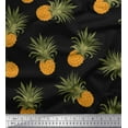 thumbnail image 1 of Soimoi Black Heavy Satin Fabric Pine Fruits Fabric Prints By Yard 54 Inch Wide, 1 of 3