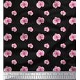 thumbnail image 1 of Soimoi Black Poly Georgette Fabric Artistic Floral Fabric Prints By Yard 52 Inch Wide, 1 of 3