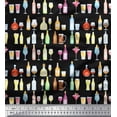 thumbnail image 1 of Soimoi Black Poly Georgette Fabric Bottle & Wine Glass Bar Printed Fabric 1 Yard 52 Inch Wide, 1 of 3
