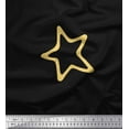 thumbnail image 1 of Soimoi Black Rayon Fabric Yellow Star Print Sewing Fabric Yard 56 Inch Wide, 1 of 3
