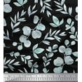 thumbnail image 1 of Soimoi Black Silk Fabric Flower Leaves Fabric Prints By Yard 42 Inch Wide, 1 of 3