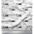 thumbnail image 1 of Soimoi Black polyester Crepe Fabric Be Smart Dont Start Text Decor Fabric Printed Yard 42 Inch Wide, 1 of 1