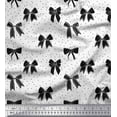 thumbnail image 1 of Soimoi Black polyester Crepe Fabric Bow & Dots Fabric Prints By Yard 52 Inch Wide, 1 of 3